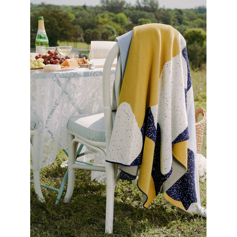 Le Platane Throw Blanket, Loquat, Merino Wool