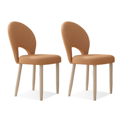 Orange Solid Back Side Chair(Set of 2)