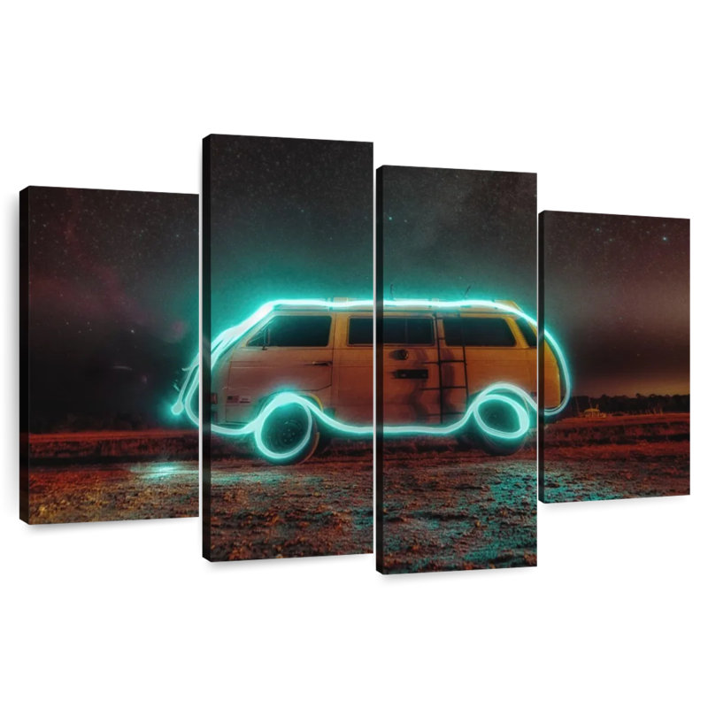 Mehar Neon Retro Van, 27" H x 43" W