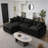105" Modular Sectional Couch,Upholstered Soft Chenille Fabric Sofa,3 Seater With Ottoman L Shape Sofa Black-1566638742