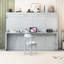 Grand lit mural gris avec système de levage et de bureau hydraulique, peu encombrant pour les zones multifonctionnelles, supporte 600 lb, espace de rangement pour matelas, taille et pièces idéales de 10 pouces, cadre, rangement intégré,-189228904-189228911