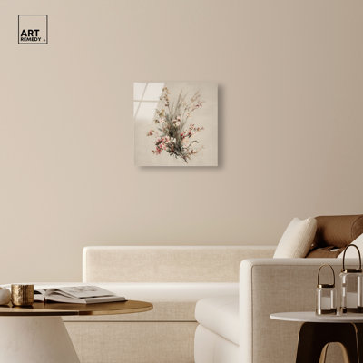 «Vintage Blooms II», reproduction d'art acrylique sur toile par Art Remedy, prête à être accrochée, 24 x 24