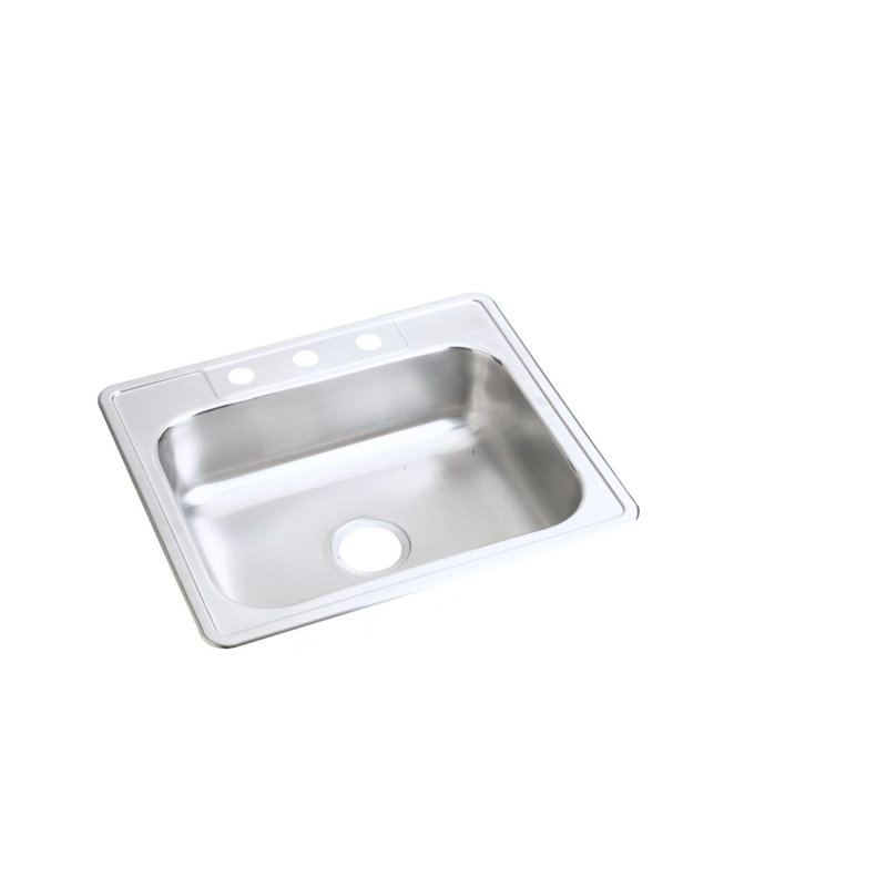Évier de cuisine encastrable L 25 po x l 21 po Dayton, 3 trous, Acier inoxydable
