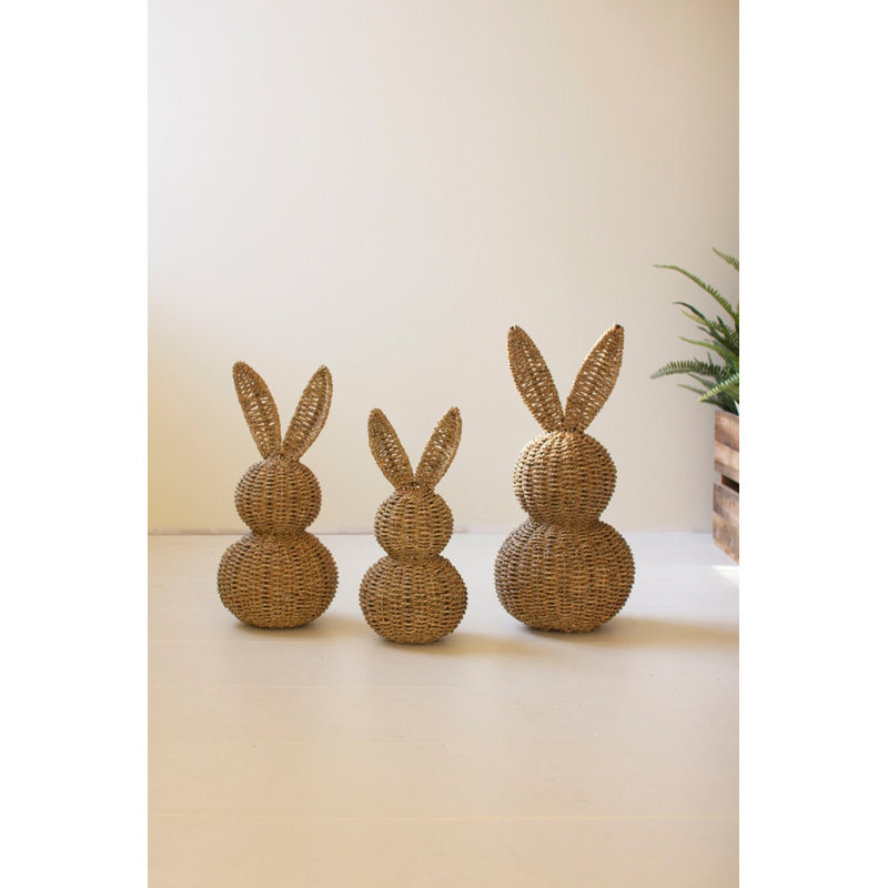 Ensemble de 3 lapins de Pâques décoratifs Kalalou H 22 po