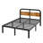 King Size Black Metal Platform Bed with 40-Inch Dark Solid Wood Headboard, Underbed Storage, Noise-Free Support, No Box Spring Needed-2025536609-2015625705