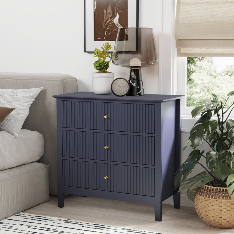 3 tiroirs 31 po Large commode, Bleu