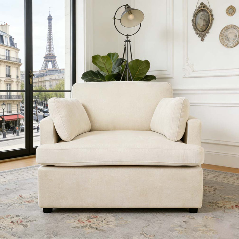 Fauteuil d'appoint confortable, Beige