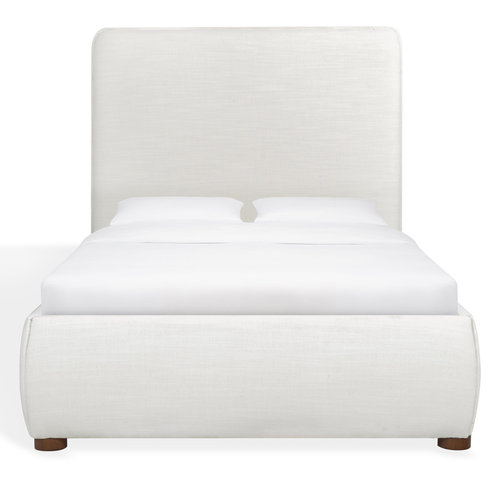 Callahan Linen Upholstered Bed, Twin, White Linen
