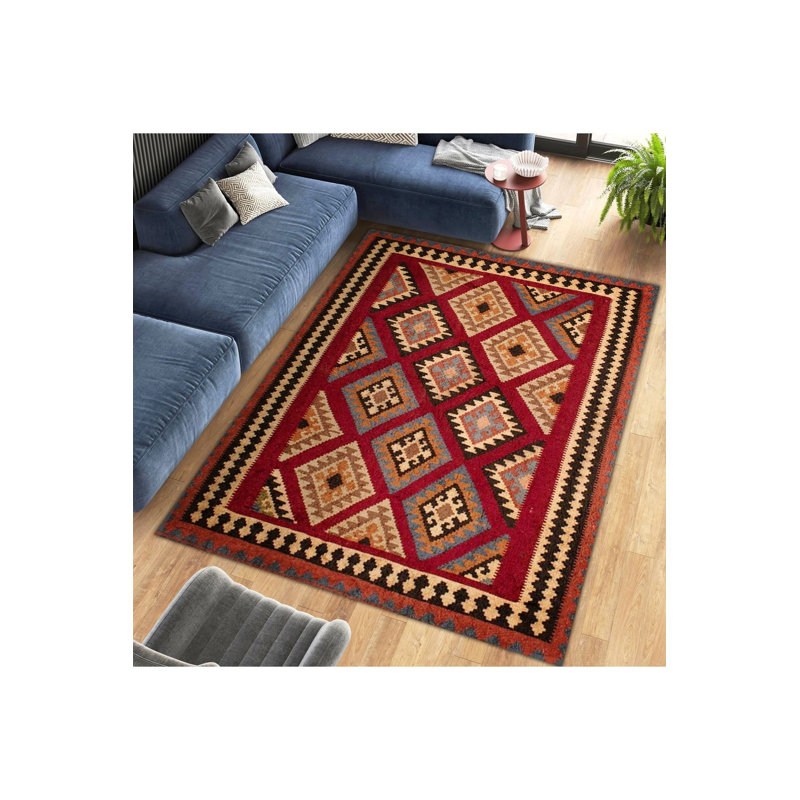 Tapis décoratif orange lavable à la machine, Tapis de couloir 4 pi 11 po x 9 pi 10 po inclus
