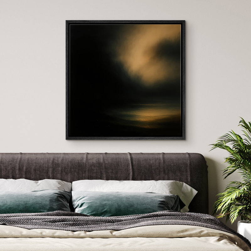 Reproduction d'art encadrée sur toile pour décor moderne neutre, Noir, H 16 po x l 16 po