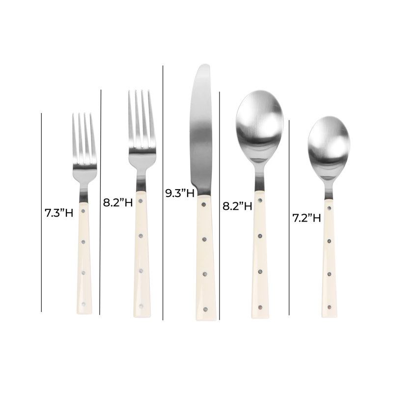 Ensemble de couverts en acier inoxydable Marti, Crème