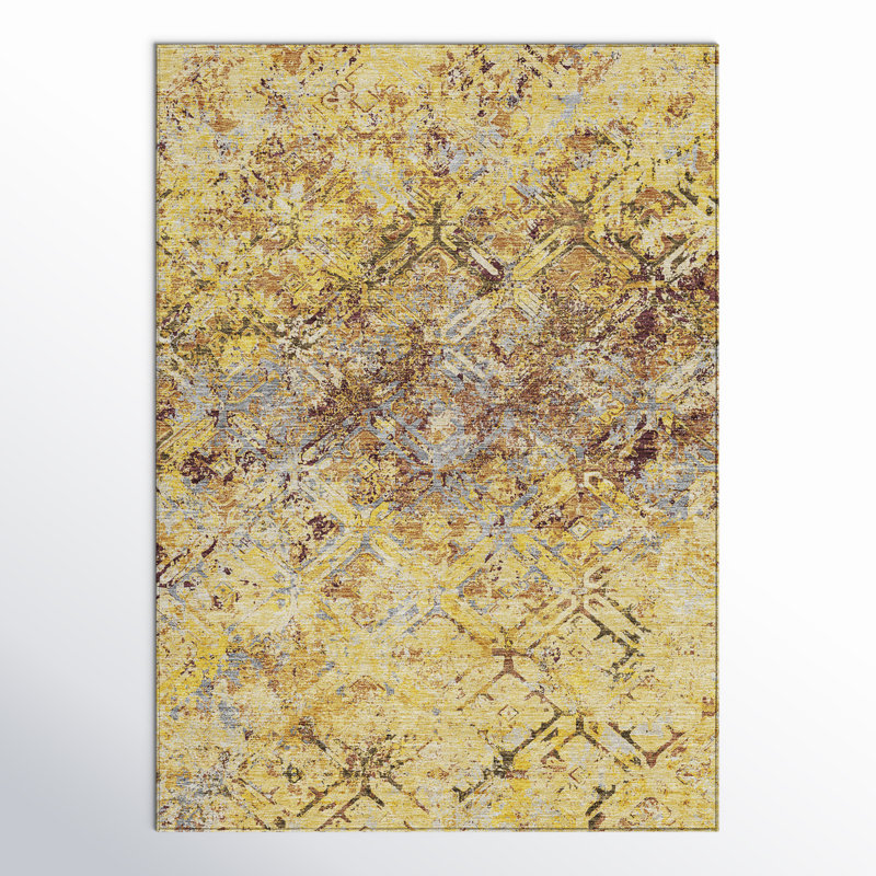 Tapis intérieur / extérieur lavable à la machine Mahaney ACN768 Sky, Rectangle 5 pi x 7 pi 6 po