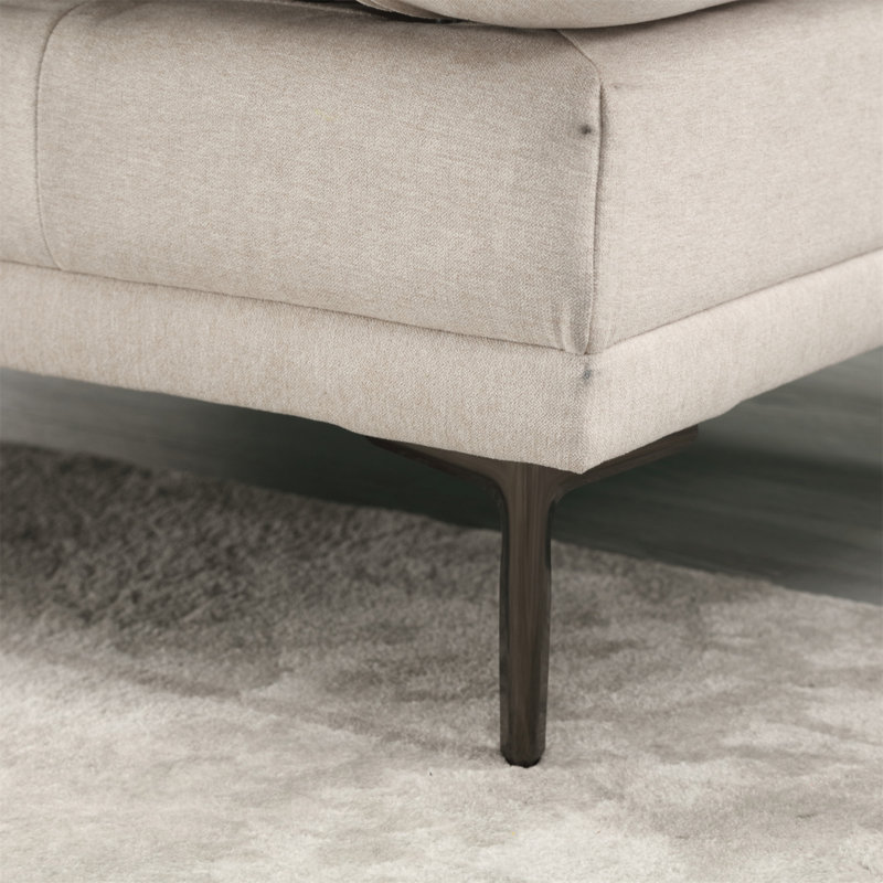 Canapé en lin, canapé d'appoint avec pieds en métal, Beige