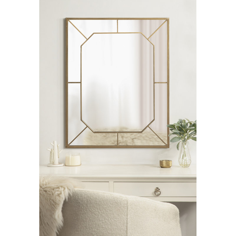 Latitude Run® Ardithe Rectangle Wall Mirror, Gold