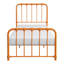 Structure de lit orange en métal pour lit simple, aucune base requise dans la chambre à coucher, charmant sommier orange, sommier tapissier nécessaire
