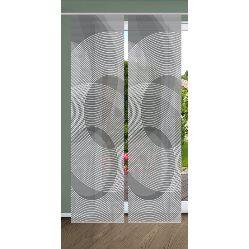 Semi Sheer Sliding Panel Pair, Anthracite