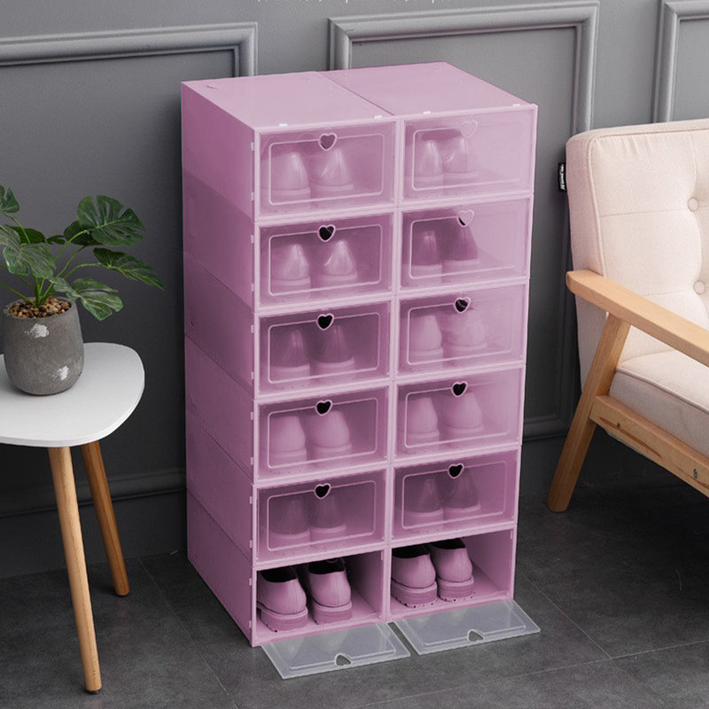 Boîte à chaussures en plastique transparent, Pink