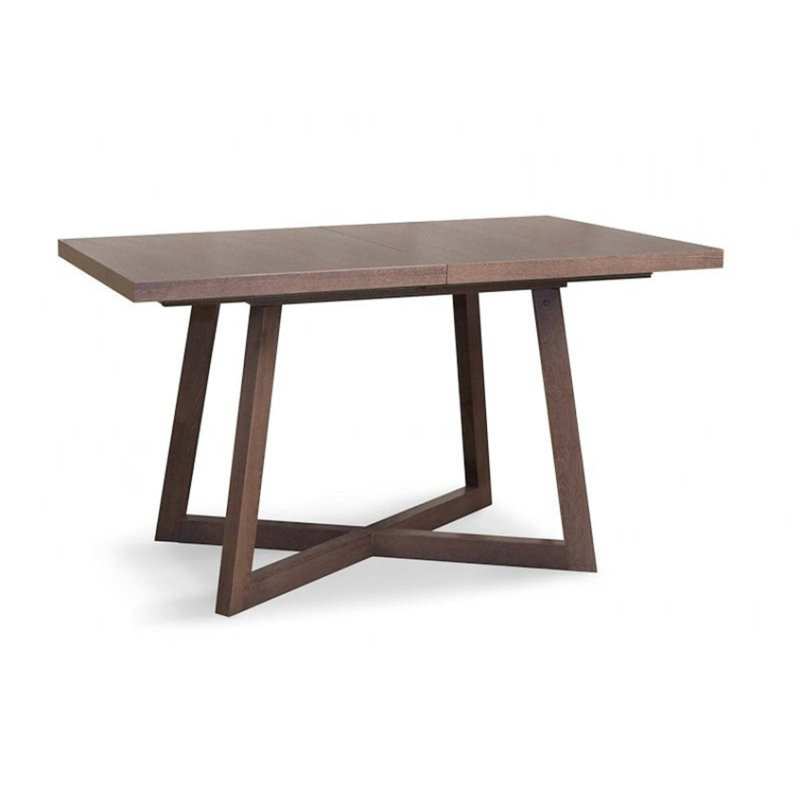 Chamille Extendable Solid Wood Base Dining Table, Brown
