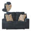 Causeuse inclinable manuelle Genna, tissu bleu marine, 2 coussins, 64 po