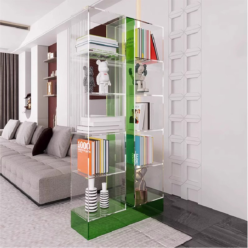 Bibliothèque ouverte et transparente en acrylique, Vert