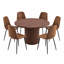 Ensemble de salle à manger 7 pièces avec chaises rembourrées-355486940