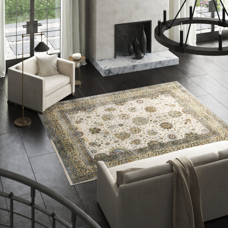 Kashan Wool Oriental Area Rug