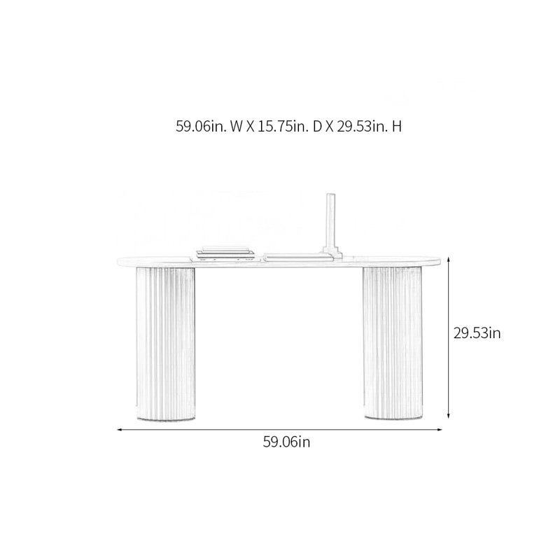 Modern Minimalist Art Console Table, 29.53" H x 59.06" W x 15.75" D