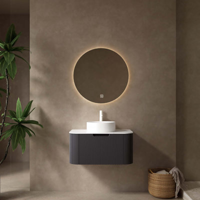Meuble-lavabo mural flottant avec lavabo (sans robinet)