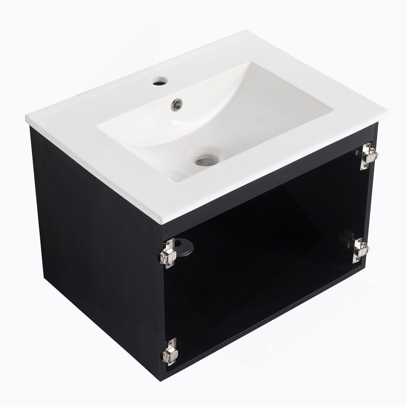 Meuble-lavabo flottant mural avec charnière à fermeture en douceur
