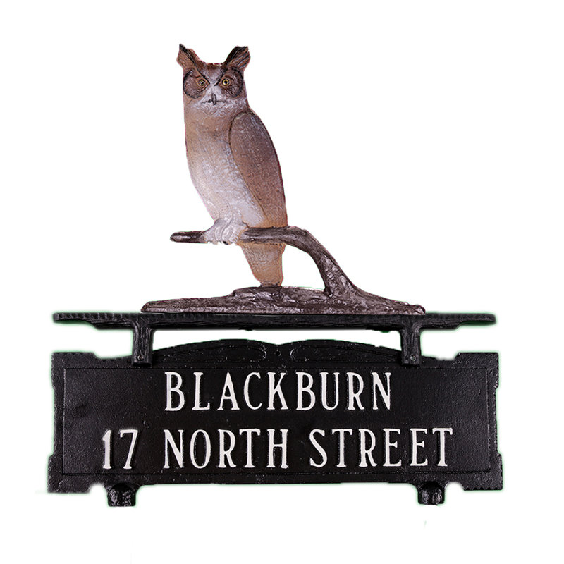 2-Line Mailbox Sign, Natural, Yes