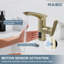 Robinet de lavabo de salle de bain escamotable sans contact MASO, 2 modes de jet, affichage de la température (° F), capteur de mouvement, pivotant à 360 °, poignée simple, 1 ou 3 trous, meuble-lavabo, lavabo et bar, or brossé-126101717