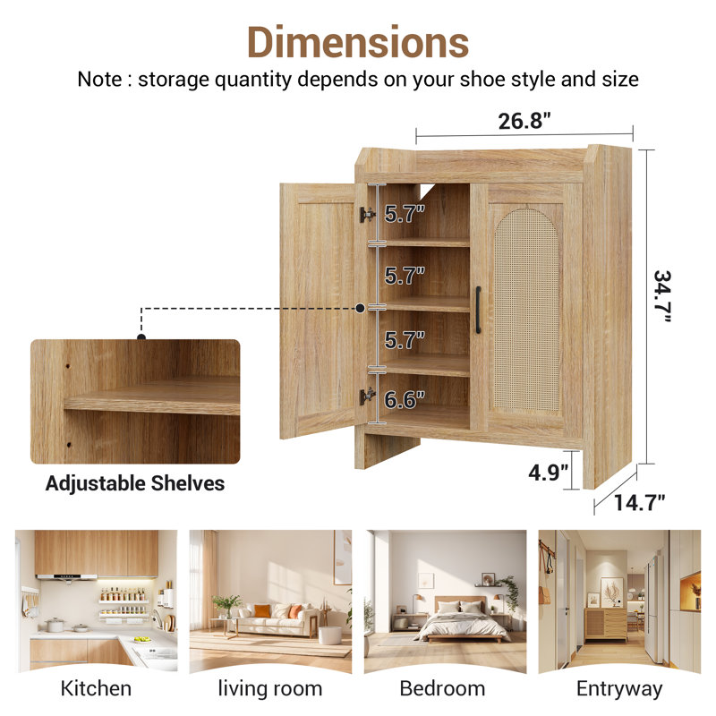 16 Pairs Shoe Storage Cabinet
