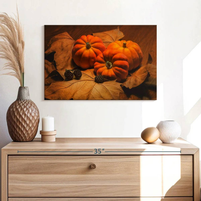 Pommes de pin et citrouilles Yarlin, H 16 po x l 24 po