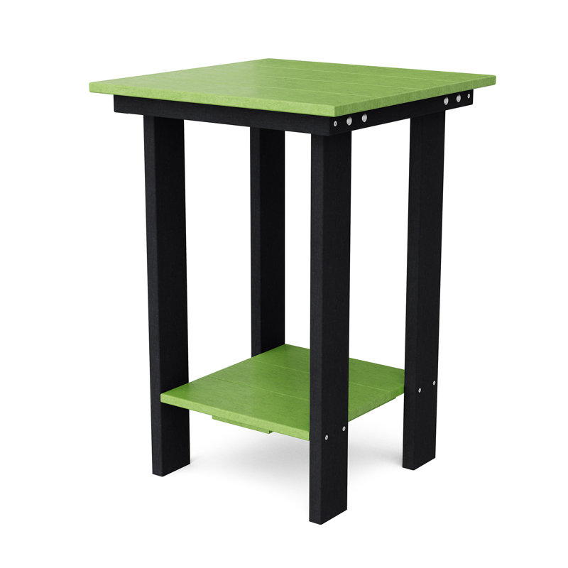 Contemporary Balcony Table, Lime Green/Black