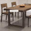 Table de salle à manger rectangulaire en bois massif Nut-Brown-168452221