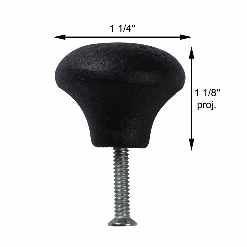 Boutons d'armoire noirs en fer forgé