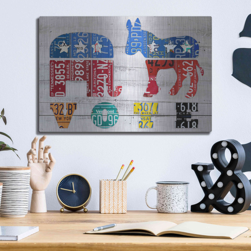 Luxe Métal Art «Votez» par Design Turnpike, Métal Wa «Votez» par Design Turnpike