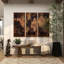 Banc brun en bois de manguier avec incrustation de parquet Marsels