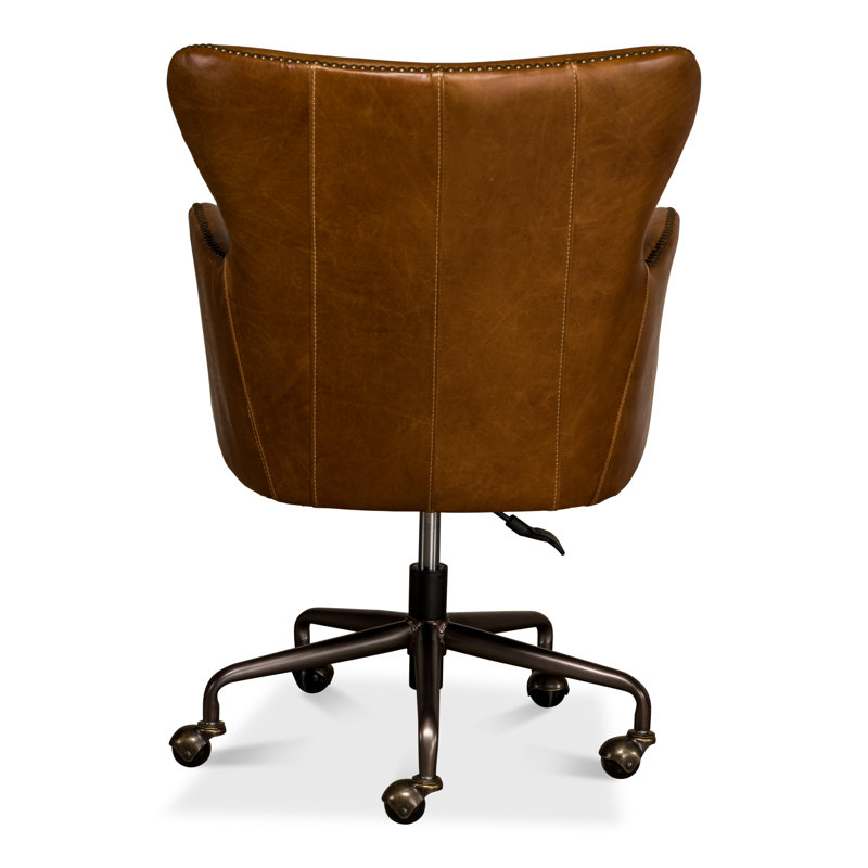 McKellen Leather Swivel Executive Chair, Cuba Brown