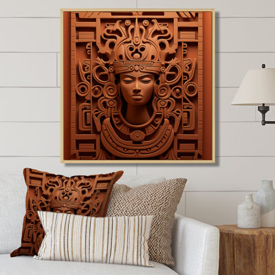 Maya Magic Aztec Mask II - Art mural mexicain