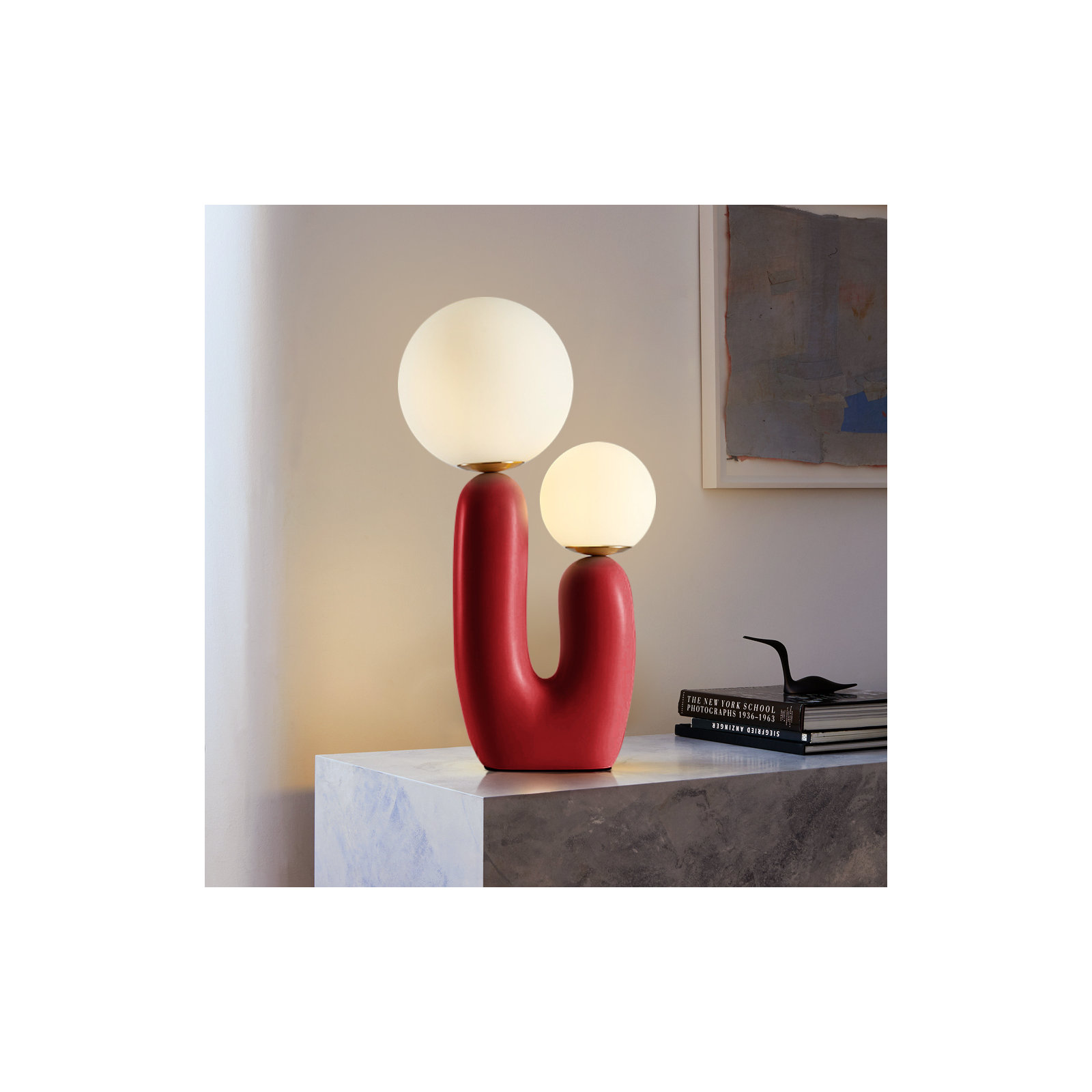 Yuma Resin Table Lamp, Red