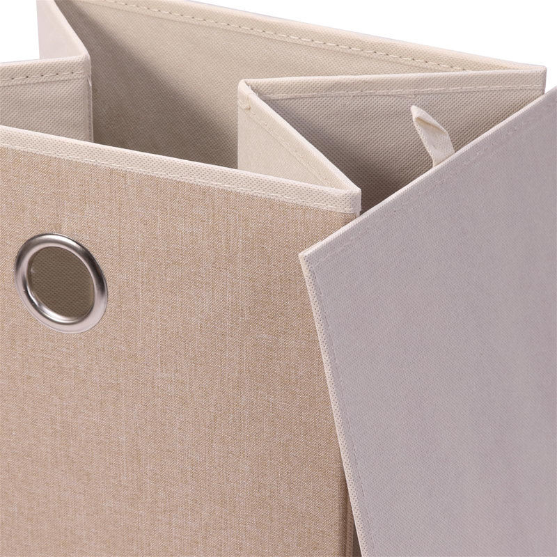 Brayden Studio Fabric Decorative Bin, Cream