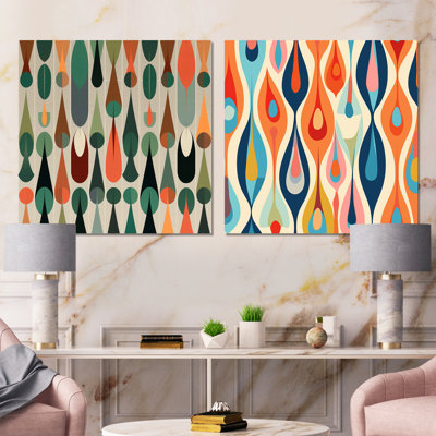 «Retro Abstractleaves», 2 pièces