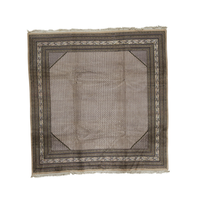 Tapis rose et ivoire de haute qualité noué à la main