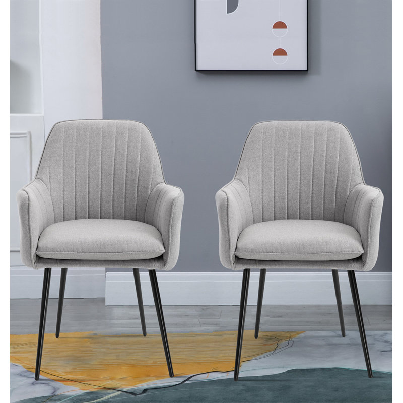 Beaury Fabric Armchair in Grey