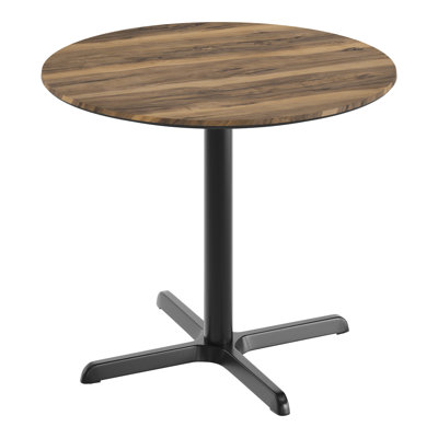 Round Commercial Seamless Surface Tabletop with Table Height Crisscross Base