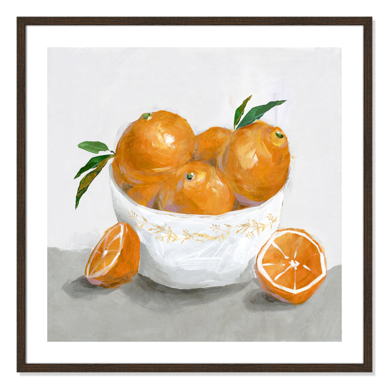 Abbaye «Oranges» par Isabelle Z - reproduction d'art, H 33,25 po x l 33,25 po x P 0,75 po, Papier avec cadre en bois de noyer