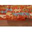 Tapis orange en laine réversible Kilim