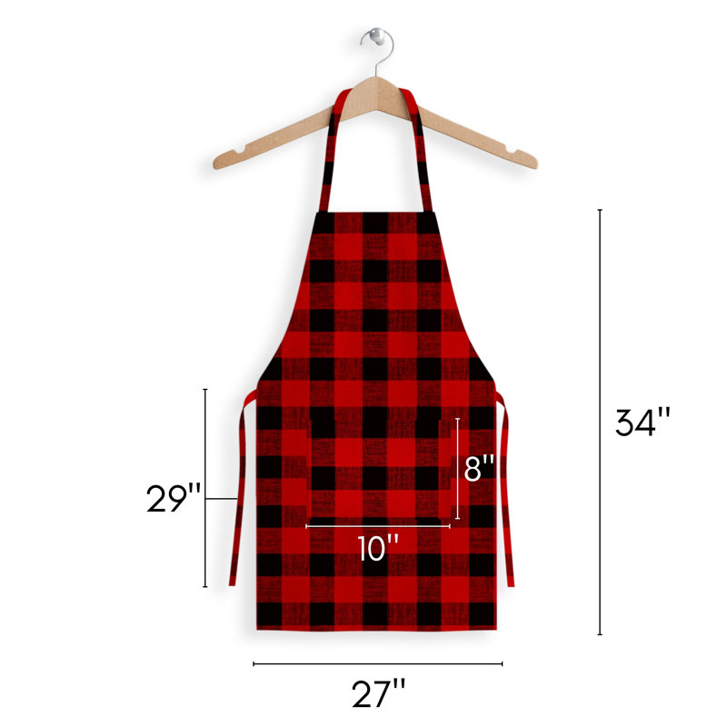 Checkered Cotton Bib Apron