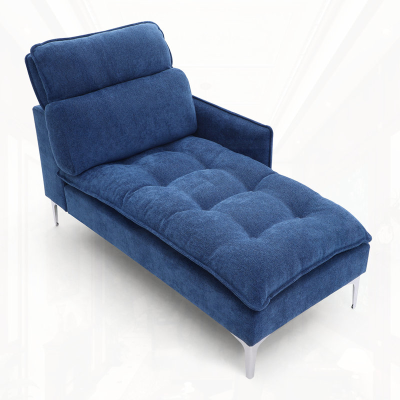Chaise Lounge with Left Armrest, Blue